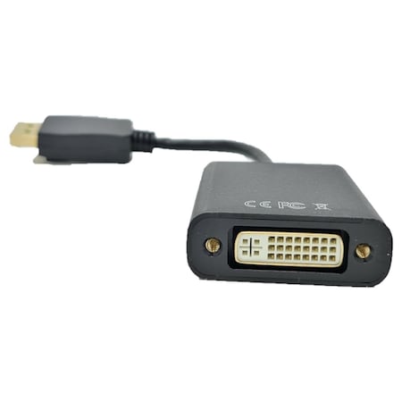 Hi-Tec 9 in. DisplayPort to DVI Adapter, Black HI3596340