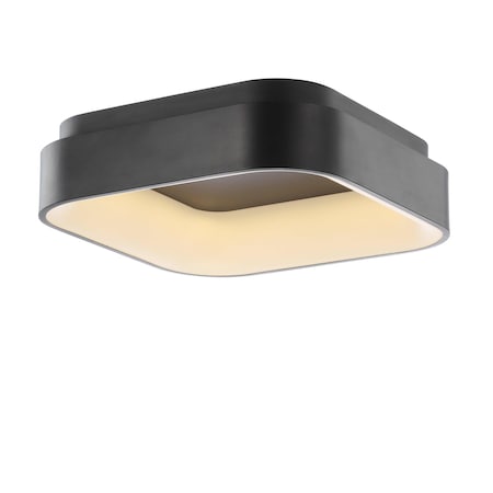Jonathan Y Rafael 17.7" Integrated LED Metal Flush Mount Ceiling Light, Black JYL7207B