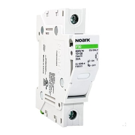 Noark Fuse holder - 1002565 - 1P - 600Vacdc - w/light indicator - UL class CC F30CC1L