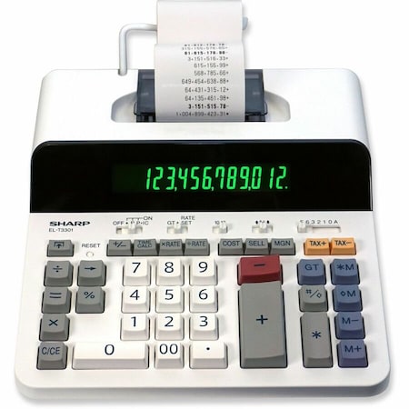 Sharp Printing Calculator, LCD, AC Voltage ELT3301