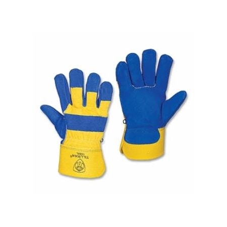 Tillman Winter Gloves with ColdBlock, Lining, Cowhide, Canvas, Large, Blue/Yellow, 12PK 724-1568