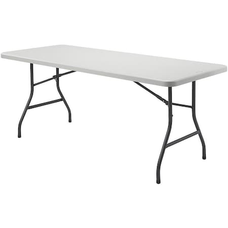 Lorell Folding Table, Gray, Steel, 96" W LLR66654