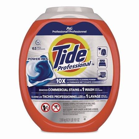 Tide Pro Commercial Power PODS Laundry Detergent, 63 Liquid Pods, 101 oz Tub 14053