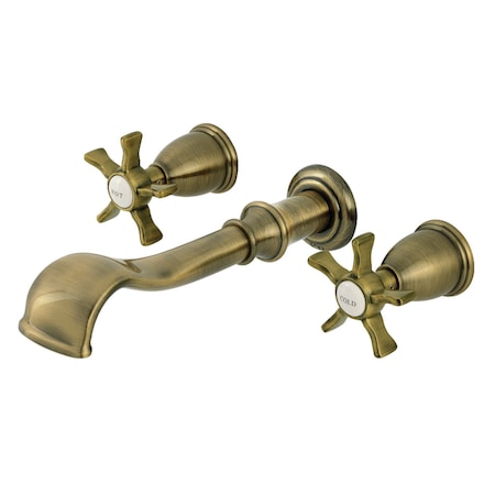 Kingston Brass Two-Handle Wall Mount Tub Faucet, Antique Brass KS5023NX