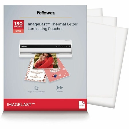 Fellowes ImageLast Jam-Free Premium Thermal Laminating Pouches, Sheet Size Supported: Letter 9in W x, 150PK 5204007