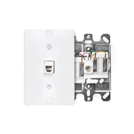 Leviton Telephone Wall Jack, White 40257-W