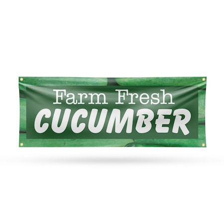 Signmission Farm Fresh Cucumber, 18 Inch x 48 Inch, Vinyl Banner B-30590
