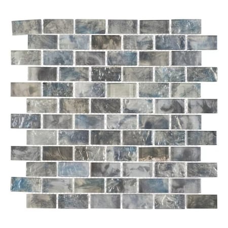 Andova Tiles Zalo 1-in. x 2-in. Brick Joint Glass Wall & Floor Mosaic Tile (1 Square Feet Per Sheet) ANDZAL611