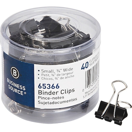 Business Source Small Binder Clips, 40PK BSN65366