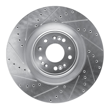 Dynamic Friction Co DFC Brake Rotor - Drilled and Slotted - Silver 631-10001L