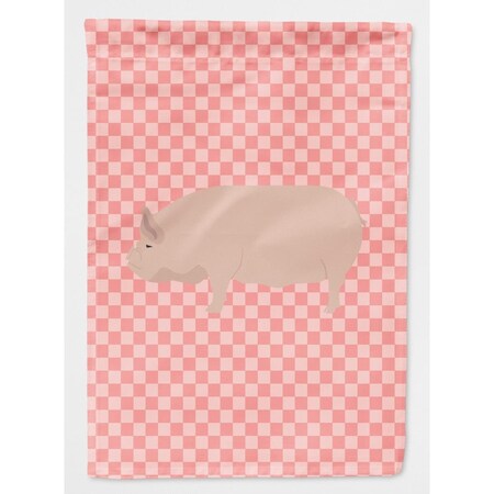 Carolines Treasures Welsh Pig Pink Check Garden Flag BB7937GF