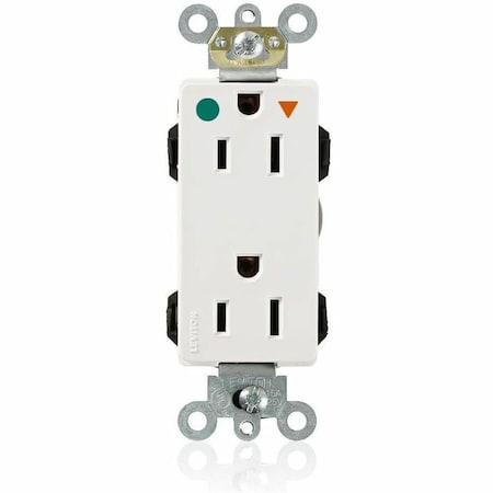 Leviton Straight Blade Receptacle, 5-15R, 15 A, 125V AC, Isolated Ground MD820-IGW