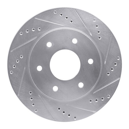 Dynamic Friction Co DFC Brake Rotor - Drilled and Slotted - Silver 631-67091R