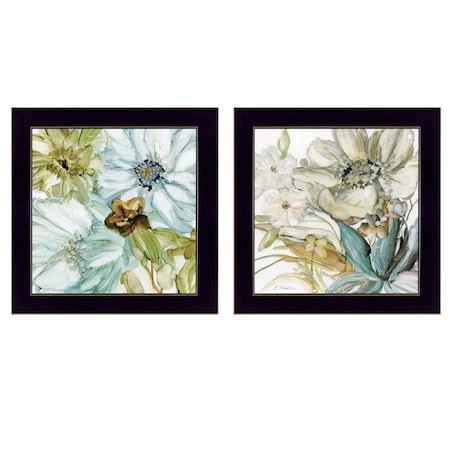 Homeroots Set Of Two Sea Glass 3 Black Framed Print Wall Art, 2PK 407217