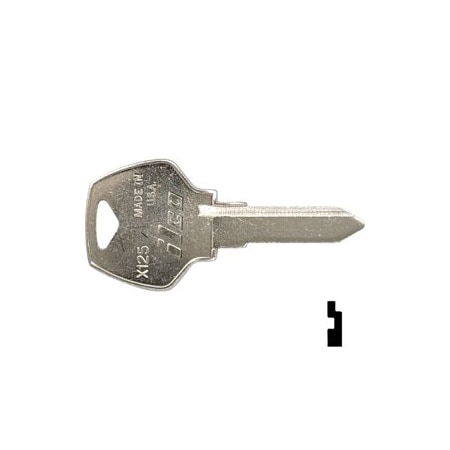 Ilco Unican Harley Davidson Motorcycle Key Blank, 10PK X125