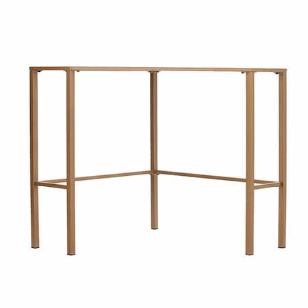 Homeroots 42" Clear and Gold Glass Writing Desk 402041