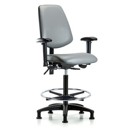 Blue Ridge Ergonomics Vinyl Chair, Vinyl, Adjustable Arms BR-VHBCH-MB-RG-T1-A1-CF-RG-8840