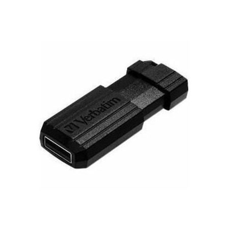 Microban Verbatim PinStripe USB Flash Drive, 8 GB, USB 2.0, Black 49062