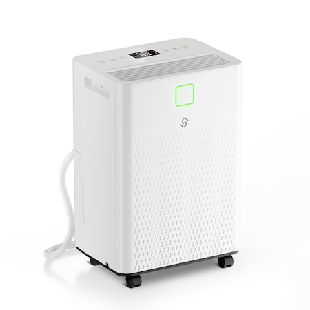 Edendirect 21 pt. 2,000 sq. ft. Portable Dehumidifier for Home with Drain Hose, Bucket in White, Cloth Dry ZROL07-D008A