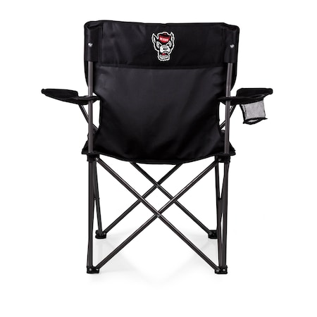 Picnic Time Family Of Brands NCAA NC State Wolfpack PTZ Camp Chair - Beach Chair with Carrying Bag, Black 804-00-179-424-0