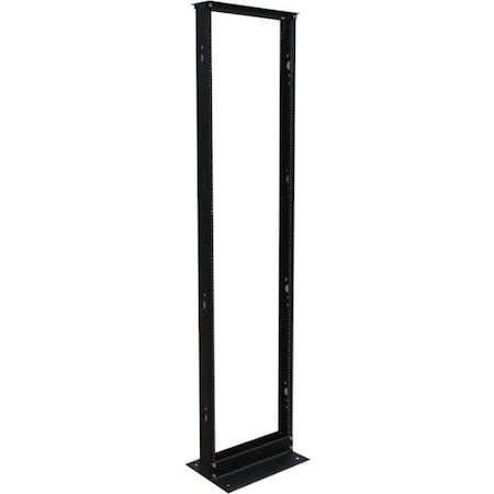 Quest Mfg 2-Post Open Frame Aluminium Floor Rack, 45U, 7' x 19", Black FR1907-45-02