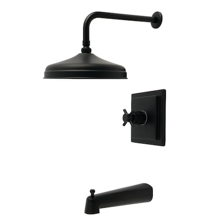 Kingston Brass Single-Handle Pressure Balanced Tub and Shower Faucet, Matte Black KB6140DX