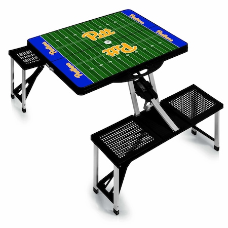 Picnic Time Family Of Brands Pittsburgh Panthers - Football Field - Picnic Table Portable Folding Table, Black 811-00-175-505-0