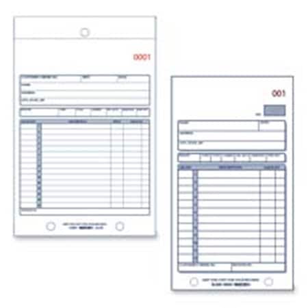 Rediform Sales Book Form- Carbonless- 3 Part- 4-.25in.x6-.38in. RED5L528
