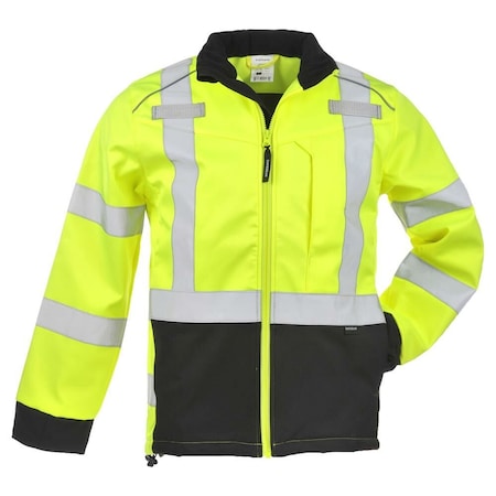 J. J. Keller & Associates High Visibility Softshell Jacket, Class 3 Reflective Work Jacket with Pockets, 5XL, SAFEGEAR 62670