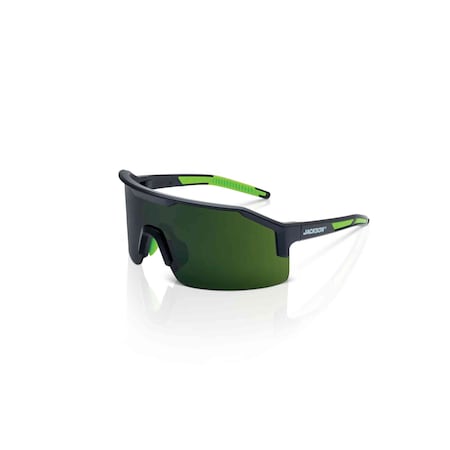 Jackson Safety Maxview+, Welding Safety Glasses, Anti-Fog & Anti-Scratch, Shade 5 IR Lens, Black/Green Frame 60001