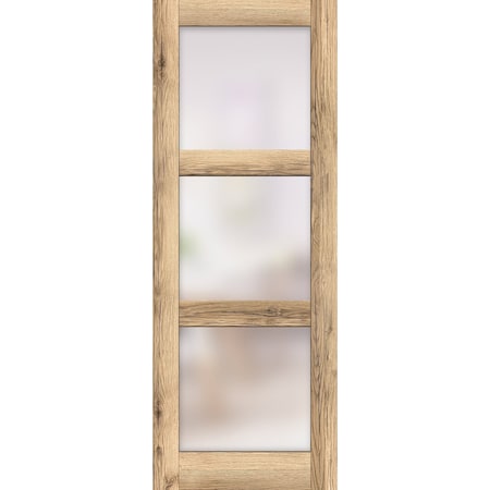 Sartodoors Slab Barn Door Panel Frosted Glass, Lucia 2552 Oak, Sturdy Finished Doors, Pocket Closet Sliding- LUCIA2552S-DUB-1896