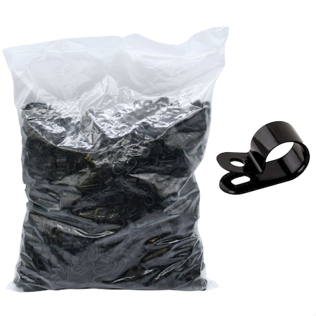 Cable Ties Unlimited Cable Clamp, 1/4 in Bundle Dia, 3/8 in W, Nylon 6/6, Black, 1000PK CC3-1/4-0M