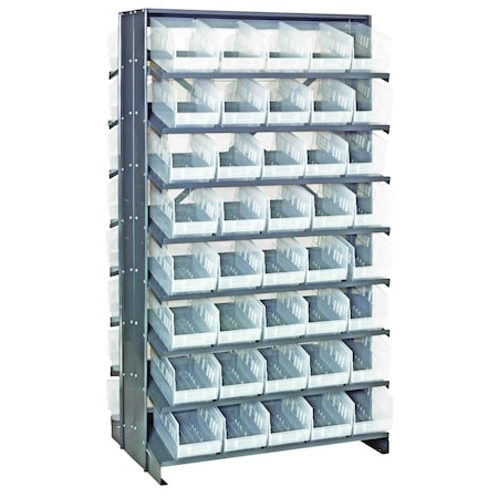 Quantum Storage Systems DOUBLE SIDED PICK RACK W/80 CLEAR BINS QPRD-204CL