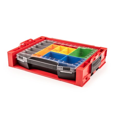 Tekton Lidded Drawer i-BOXX with 10-Piece Organizer Bin Set in Stacking Drawer Rack OLB94020