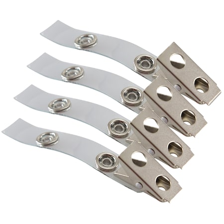 Sicurix Button ID Badge Strap Clips, 100PK 68010