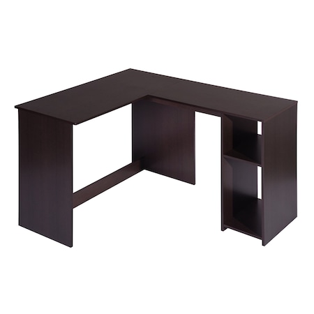 Homeroots 47" Brown Wood L Shape Computer Desk 568048