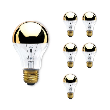Bulbrite 60-Watt G25 Incandescent Light Bulb Medium Base (E26) Half Chrome 2700K, 6PK 862025