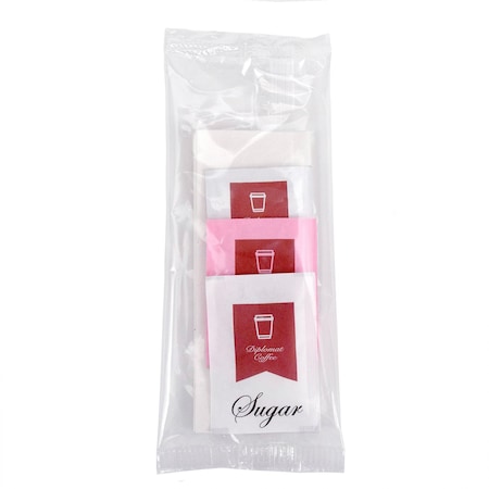 Vistapak Clear Condiment Kit- 1 Sugar, 1 Cream, 1 Sub, & Napkin- 500/cs, 500PK C-CK-111001-C500