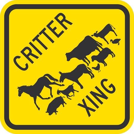 Lyle Critter Xing (w/graphics), 12x12, Engineer Grade, Yellow G-1985-EG_12x12