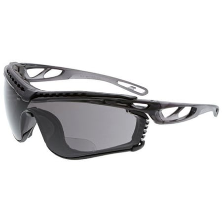 Mcr Safety Checklite(R) CL5 Bifocal Safety Glasses, Gray Wraparound Frame, 1.5 Diopter, Gray Lens, Universal CL5H15GPF