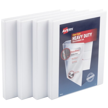 Avery Binders, Heavy-Duty View 3 Ring, 0.5", PK4 79709
