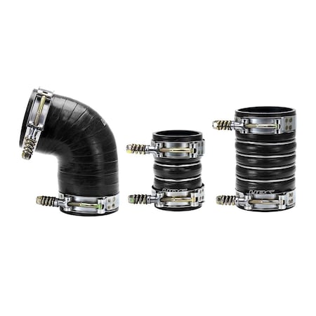 Hps Performance Ultra High Temp Aramid Reinforced Silicone Intercooler Hose Boots Kit, Black,  57-1573-BLK