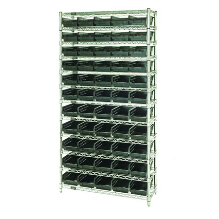 Quantum Storage Systems WIRE SHELVING UNIT W/55 CONDUCTIVE BINS WR12-106CO
