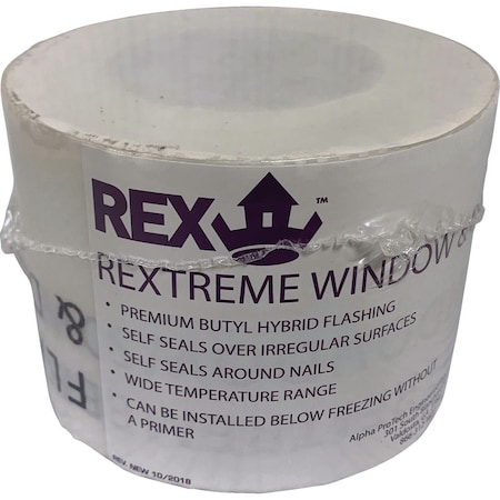 Rex REXTREME 4''x75 ' Butyl-Hybrid Window & Door Flashing Tape EPB FL-0475-REX-EA