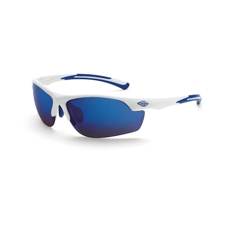 Crossfire Safety Glasses, White Frame, Half-Frame, 1 PR 16278