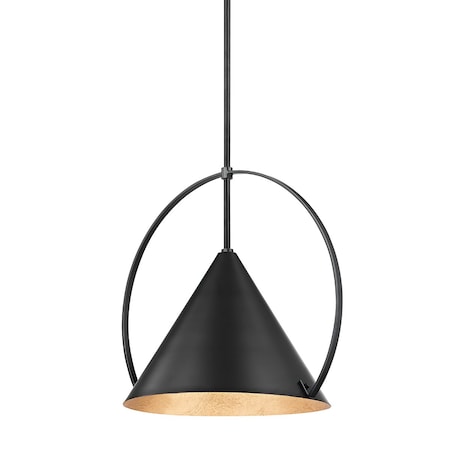 Troy Lighting Mari 1 Light Pendant 18 In. Gold Leaf/Soft Black Combo F1818-GL/SBK