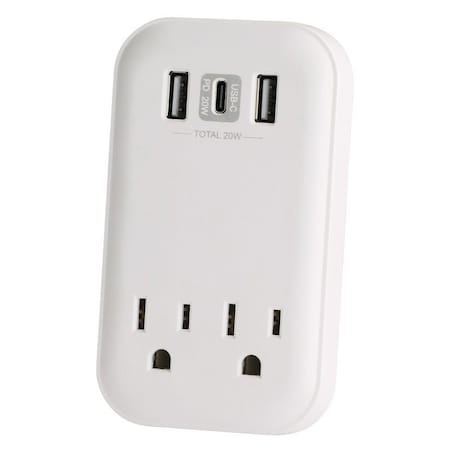 Powerzone SURGE TAP 2 USB-A&1USB-C 900J ORSUC417