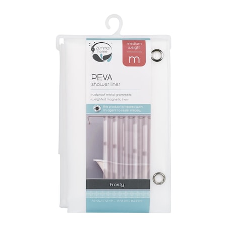 Zenna Home 72 in. H X 70 in. W Frosted Shower Curtain Liner PEVA LPRMFRL