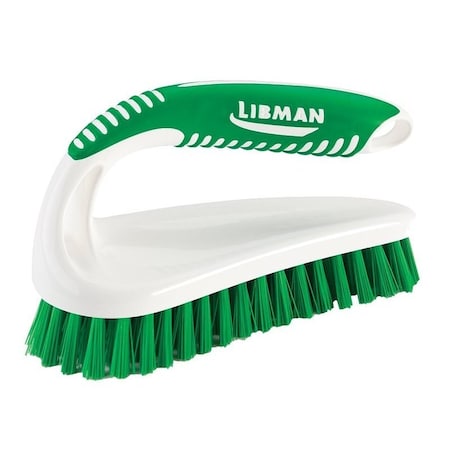 Libman Power Scrub Brush, 1 in L Trim, PET, Green, 2-1/2 in W Brush, 6.37 in OAL, Green/White 57