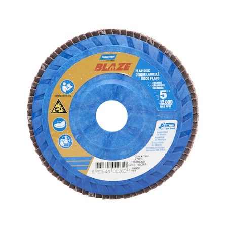 Norton Abrasives Fiber Disc, 5 in Dia, 7/8in Arbor, 40 Grit 66254400262